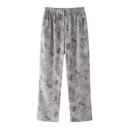Fluid printed pants for women with elastic waistband Chic und Stil