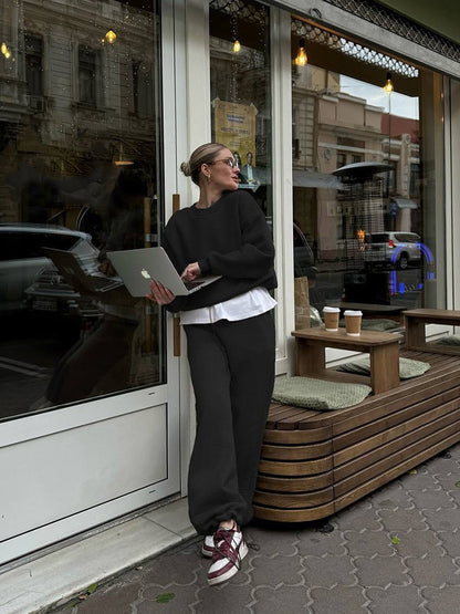 Ensemble de pull décontracté pour femmes et pantalon large Chic und Stil