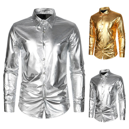 Chemise à manches longues brillante pour hommes avec coupe stylée Chic und Stil