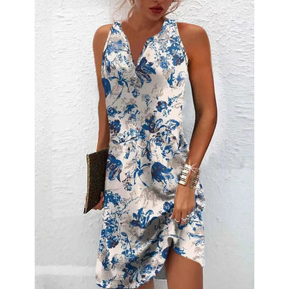 Robe d'été élégante pour femmes avec décolleté en V profond et motif séduisant Chic und Stil