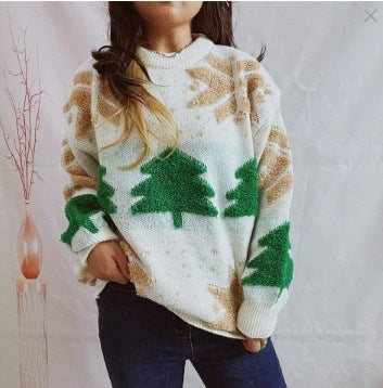 Pull-over de Noël pour femmes avec motif festif et manches volumineuses Chic und Stil