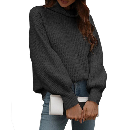 Pull en tricot pour femmes avec coupe ample et col roulé à la mode Chic und Stil