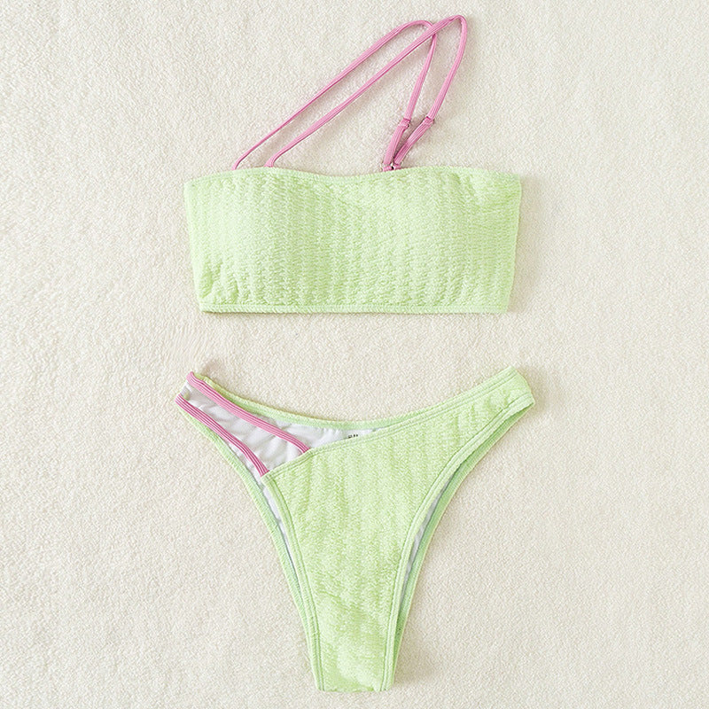 Dames Ensemble de bikini texturé élégant Chic und Stil