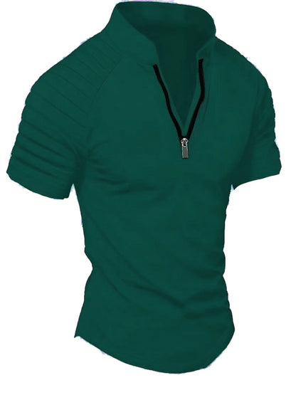 T-shirt de sport à manches courtes pour hommes avec fermeture éclair structurée Chic und Stil