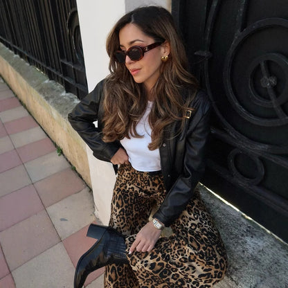 Chic and Style Women's Leopard Print Palazzo Pants