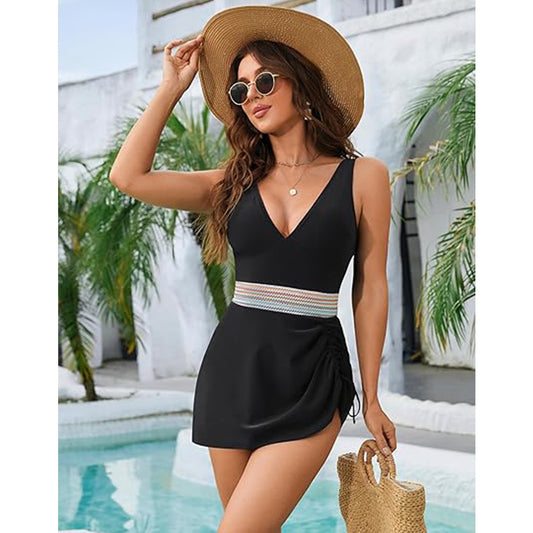 Maillot de bain pour dames avec jupe portefeuille et ceinture taille décorative Chic und Stil