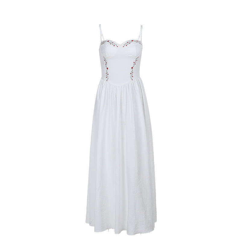 Femme Élégant Midi-Robe avec Décolleté en Cœur et Détails Ornés Chic und Stil