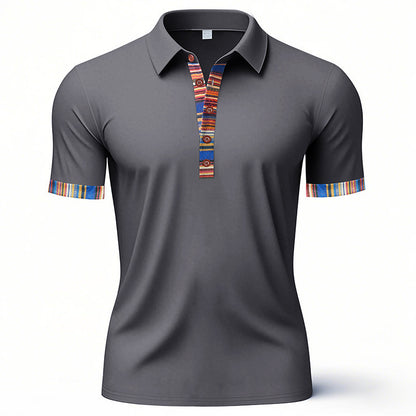 Hommes Polo-Shirt avec col coloré et aspect structuré Chic und Stil
