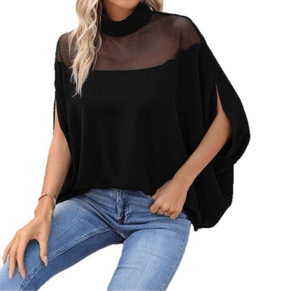 Dames haut légère avec inserts transparents et coupe ample Chic und Stil