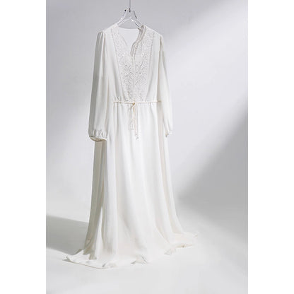 Robe midi fluide pour femmes avec manches ballon Chic und Stil