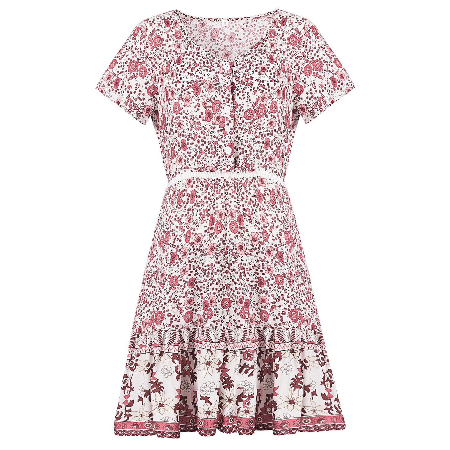 Robe d'été élégante pour femmes avec design floral et ceinture taille Chic und Stil