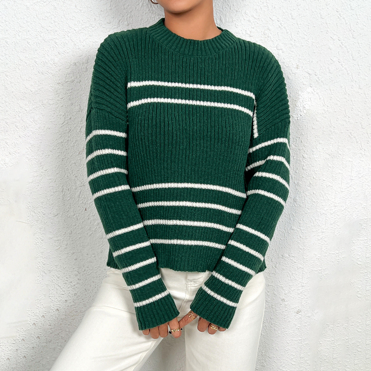 Pull en tricot rayé pour femmes Chic und Stil