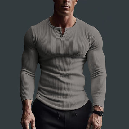 Chemise à boutons à manches longues pour hommes au design en rib moderne Chic und Stil