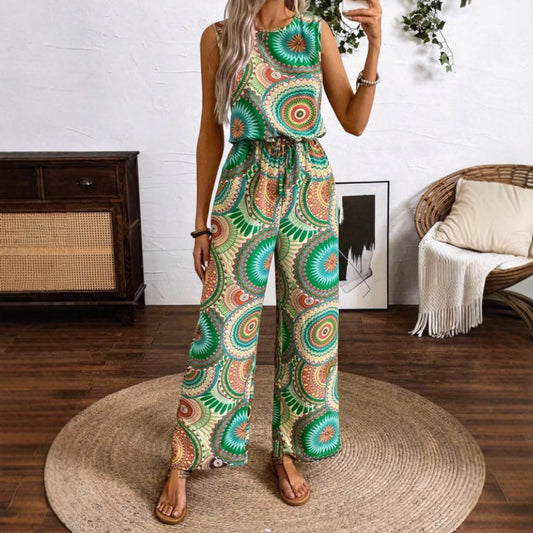 Combinaison bohème à jambes larges pour dames Chic und Stil