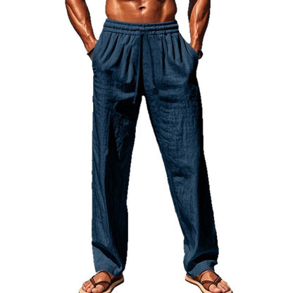Pantalon cargo d'été aérien pour hommes avec ceinture élastique et poches latérales pratiques Chic und Stil