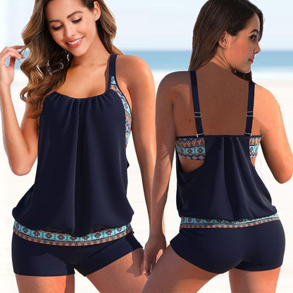 Ladies Tankini stylish with decorative trim details Chic and Style