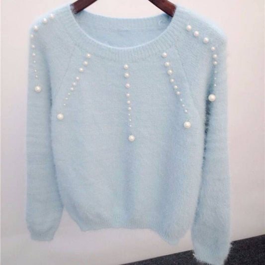 Pull femme élégant avec des accents de perles élégants Chic und Stil