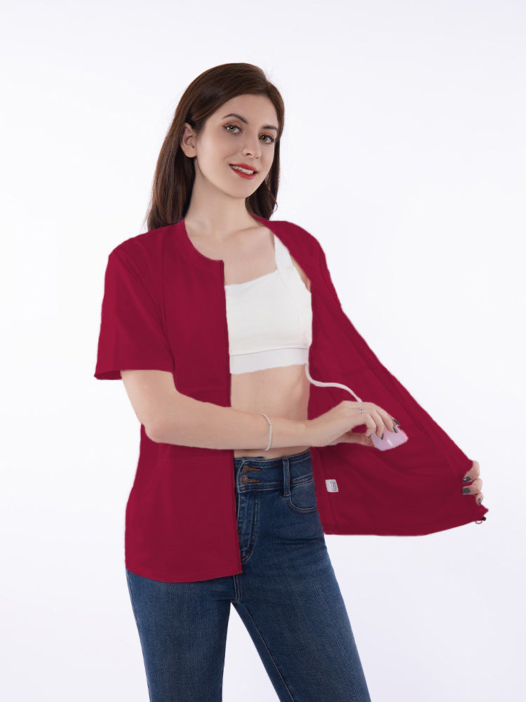 Veste courte sportive pour femmes à manches courtes avec fermeture éclair pratique et coupe décontractée Chic und Stil