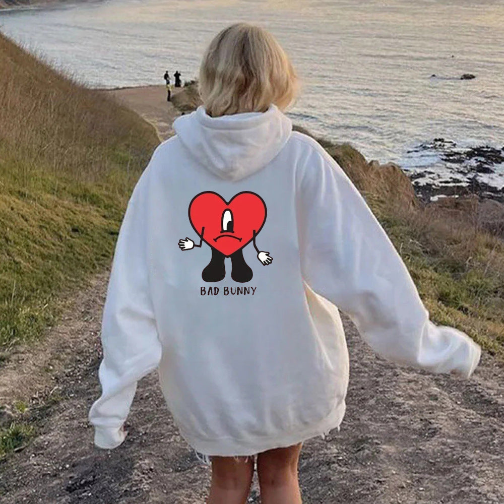 Pull à capuche pour femmes avec motif cœur créatif Chic und Stil
