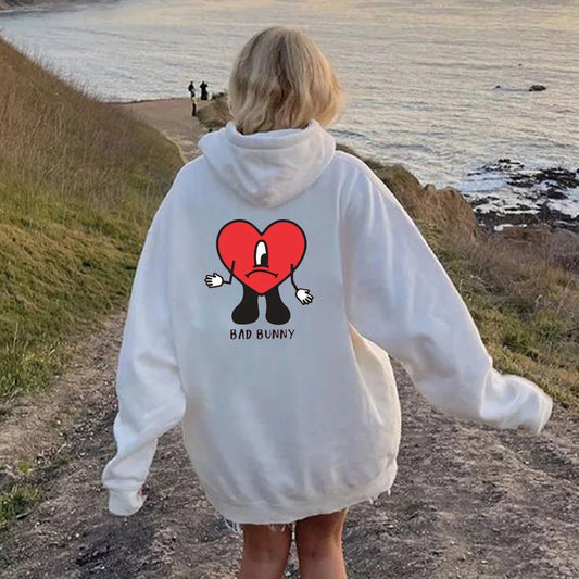 Pull à capuche pour femmes avec motif cœur créatif Chic und Stil