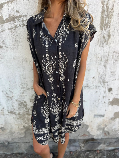 Robe chemise féminine à motif fin Chic und Stil
