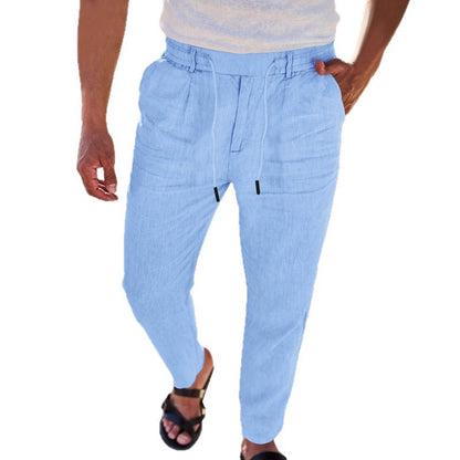 Men's casual pants with elastic waistband and side pockets. Chic and Style