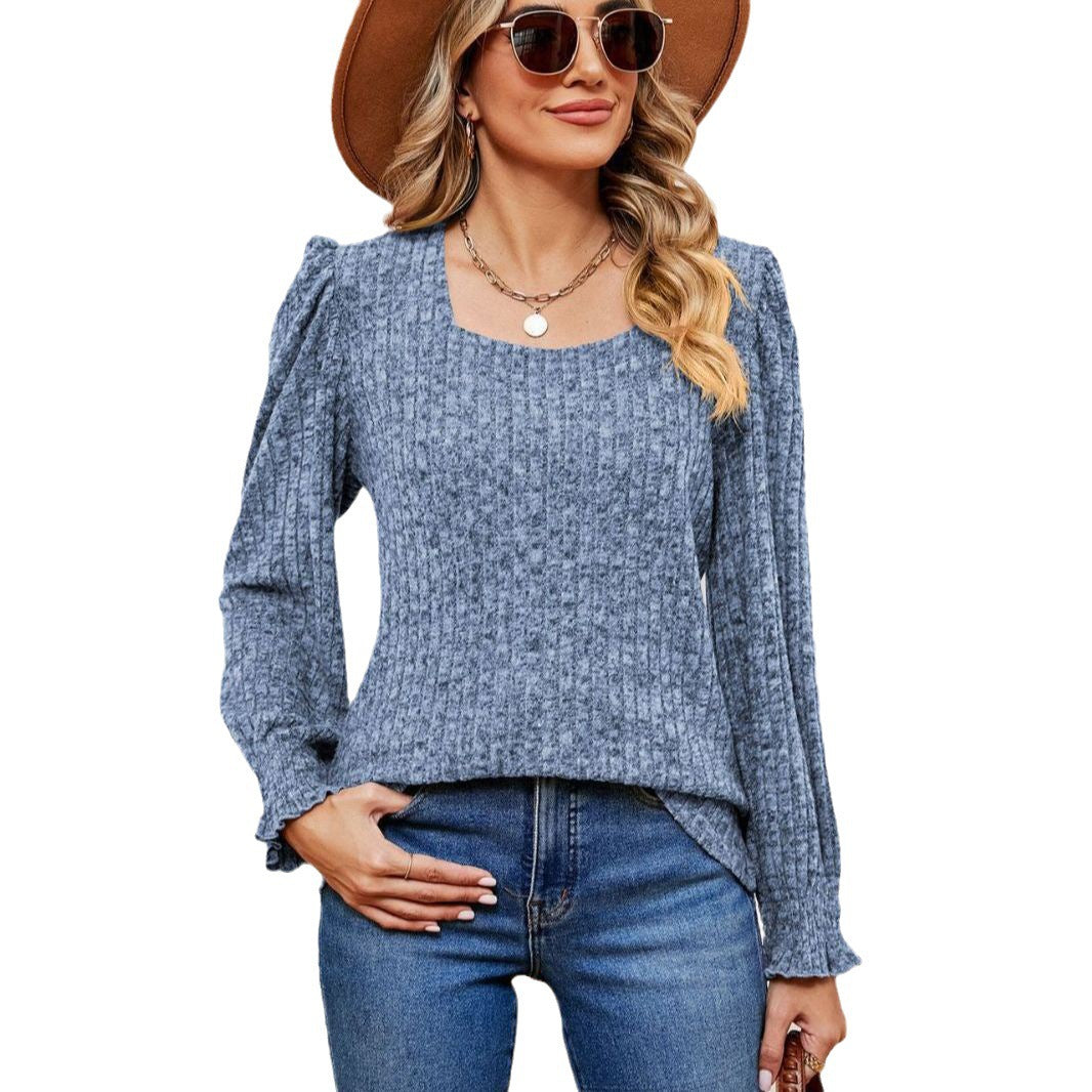 Dames pull mode avec manches ballon Chic und Stil