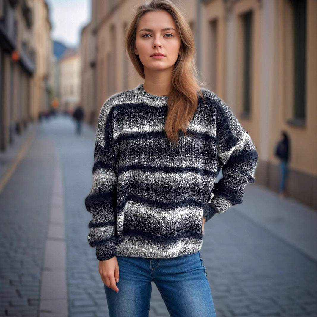 Dames pull-over en tricot douillet avec flair Chic und Stil