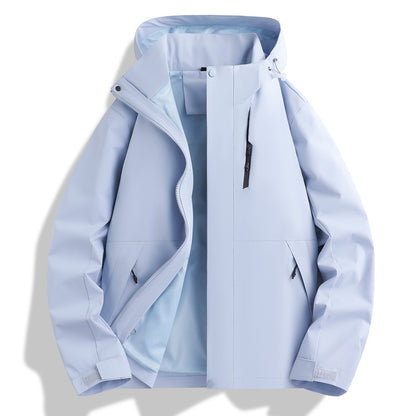 Functional waterproof jacket for men with adjustable hood collar Chic and Style