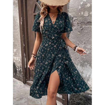 Robe portefeuille florale élégante pour dames Chic und Stil