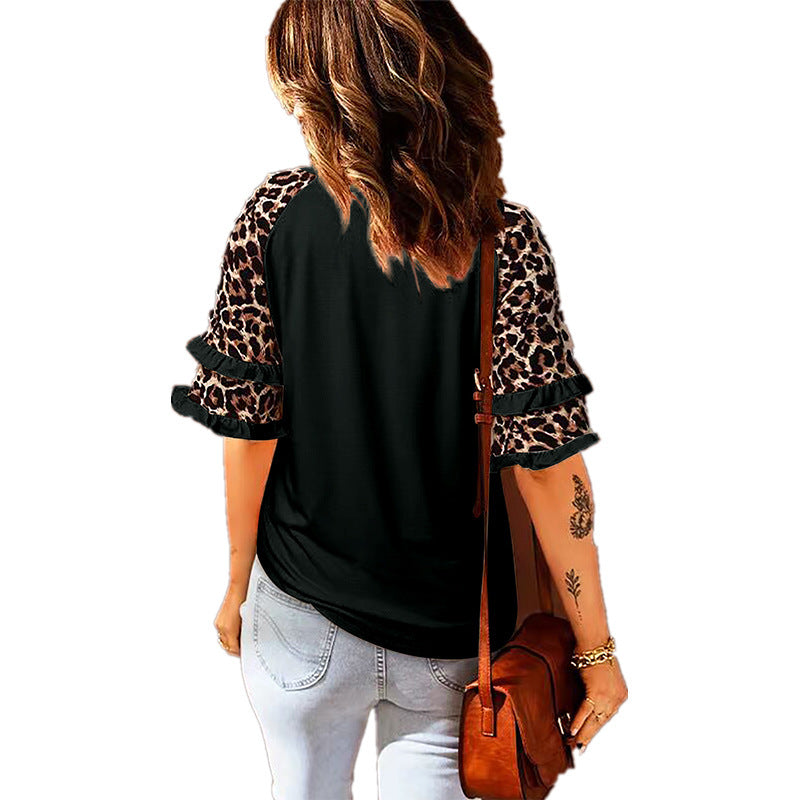 Dames Chic motif animal manches haut Chic und Stil