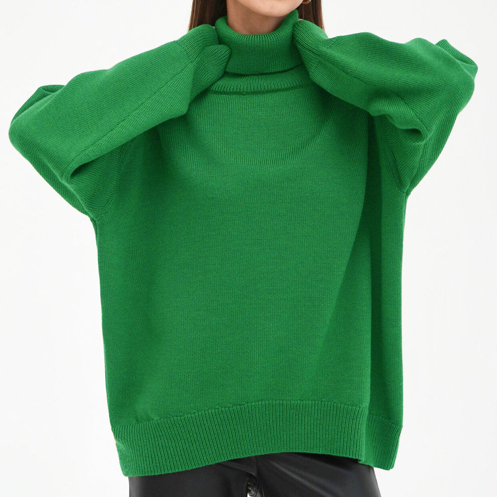 Pull à col roulé oversize pour femme avec structure côtelée Chic und Stil