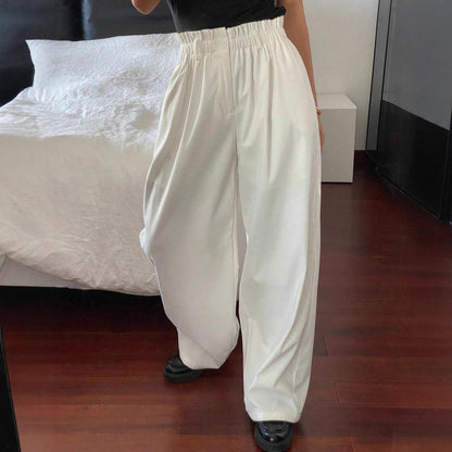 Wide chino pants for women with elastic waistband and side pockets Chic and Style