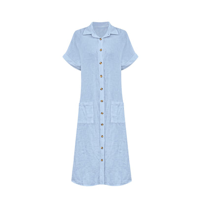 Robe chemise pour femmes avec des boutons décoratifs et des poches pratiques Chic und Stil