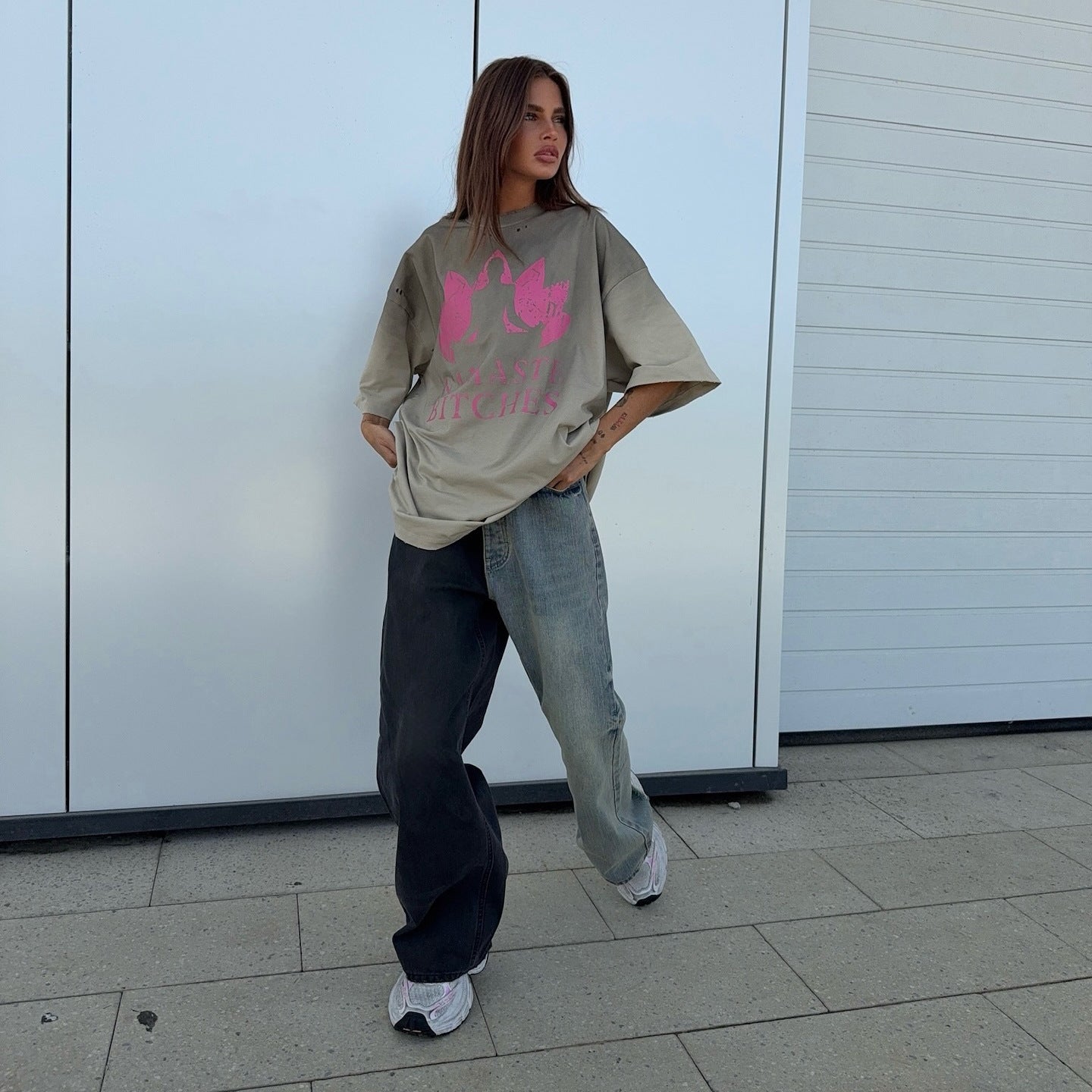Dames Designer Baggy-Jeans Chic und Stil