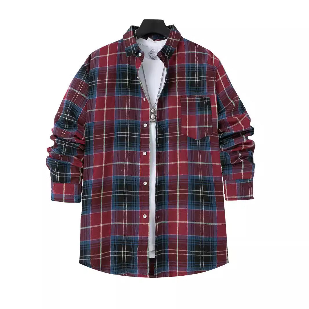 Chemise en flanelle à motifs pour homme avec poche poitrine pratique et col boutonné Chic und Stil