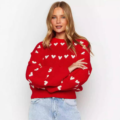 Pull confortable pour femmes avec motif en forme de cœur Chic und Stil