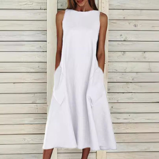 Robe maxi légère pour dames avec poches latérales pratiques Chic und Stil