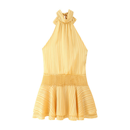 Dame Top à dos nu avec ourlet volants et taille élastique Chic und Stil