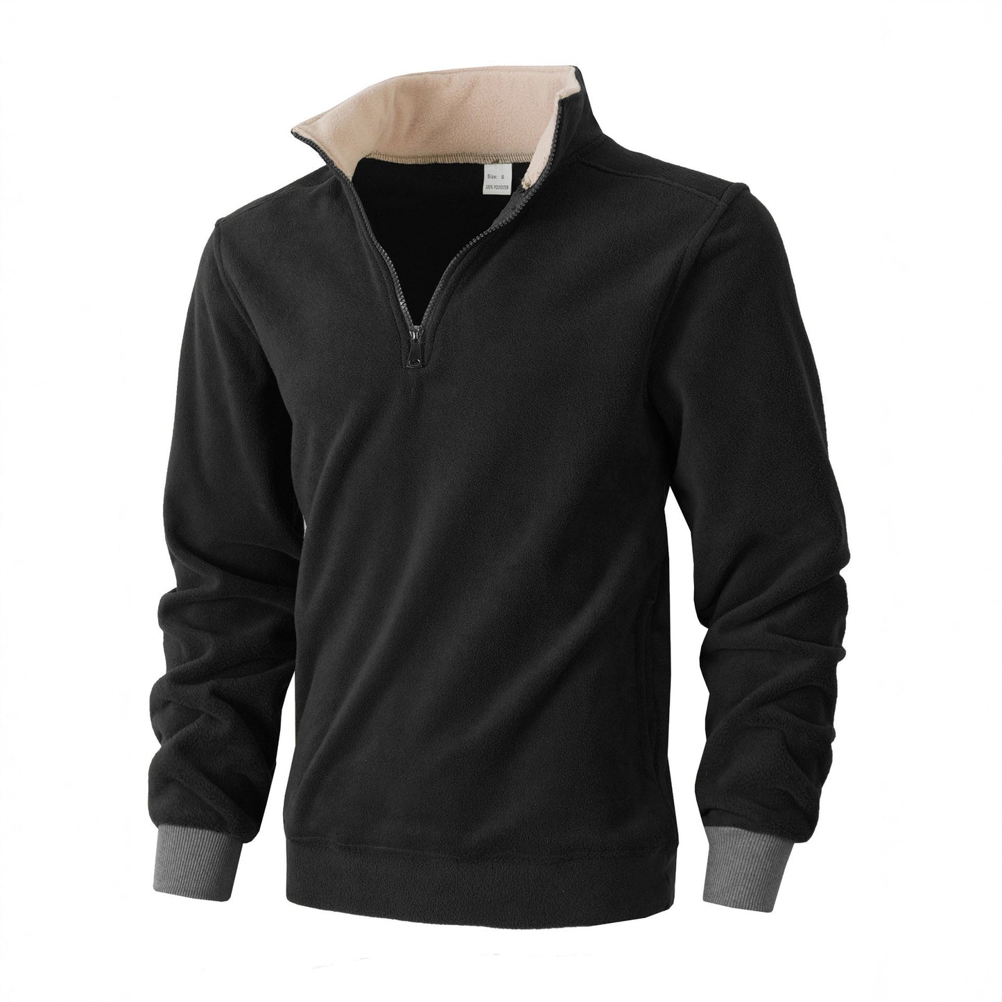 Men's fleece pullover with high collar and zipper Chic und Stil