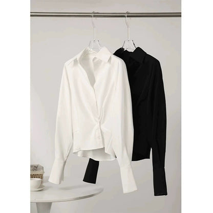 Chemisier Boutonné Drapé Stylé pour Femmes Chic und Stil
