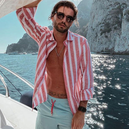 Chemises en lin décontractées pour hommes Chic und Stil