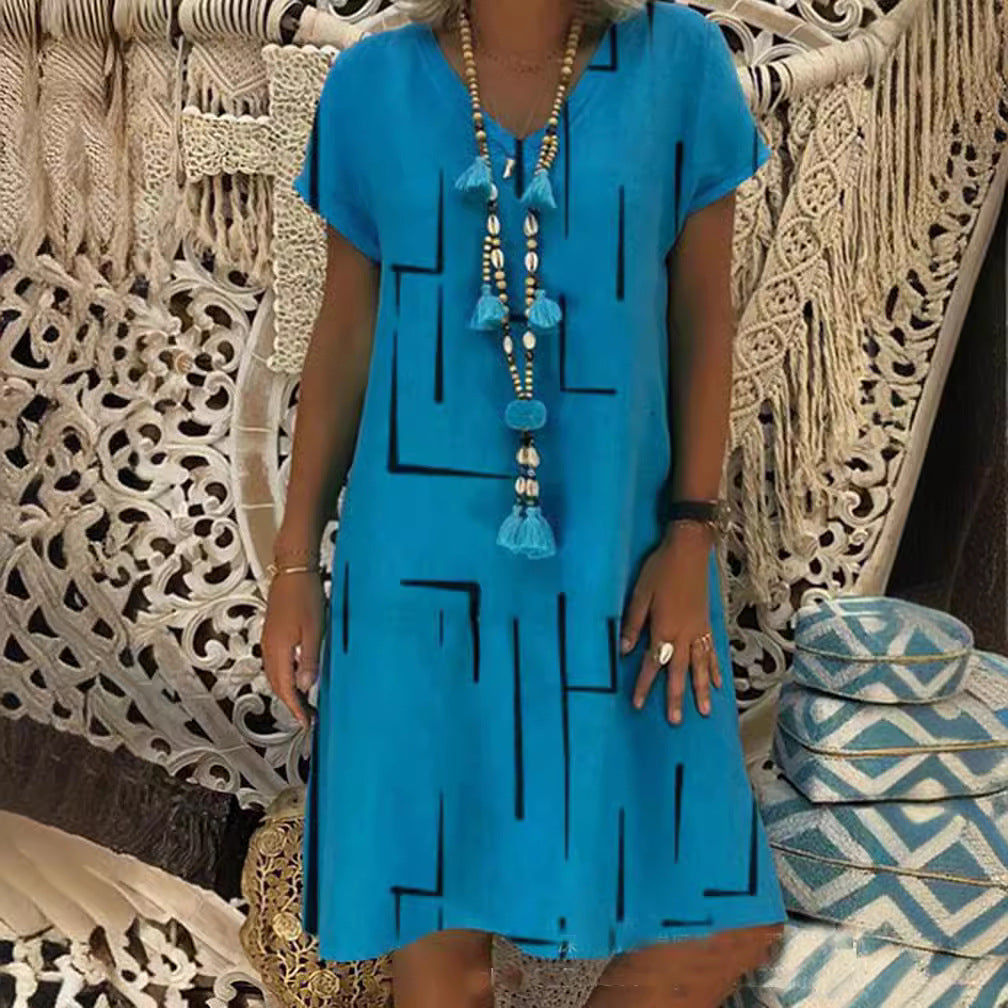 Robe d'été décontractée pour femmes avec un design graphique moderne et une coupe flatteuse Chic und Stil