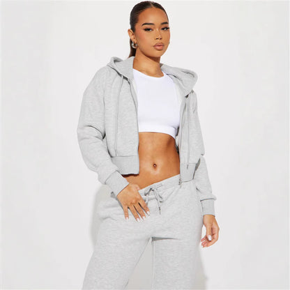 Relaxed hoodie set for women with wide pants Chic und Stil