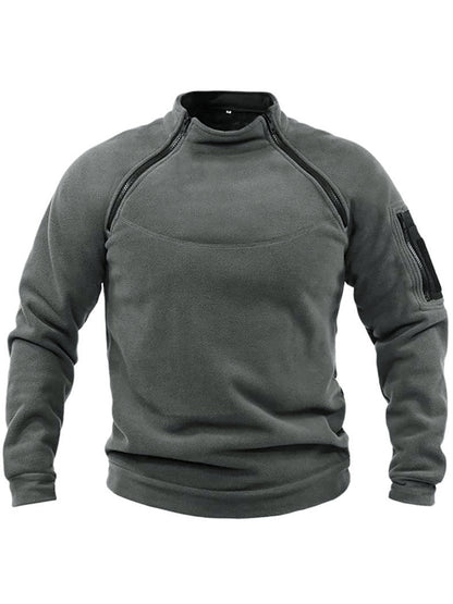 Pull-over thermique en polaire pour hommes avec col montant et poches pratiques Chic und Stil