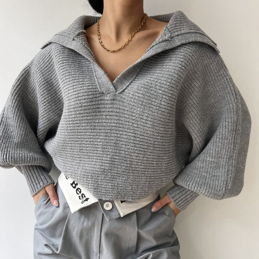Pull oversized décontracté pour femmes avec des manches structurées Chic und Stil