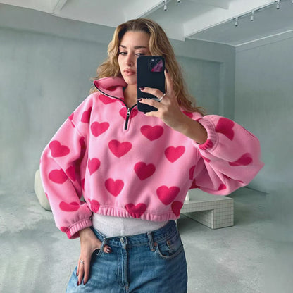 Pull court pour femmes avec motif nuages Chic und Stil