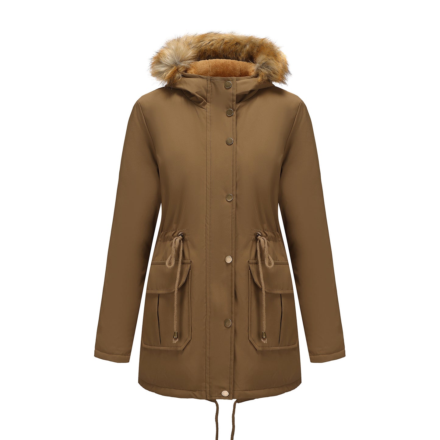 Dame parka d'hiver avec col en fourrure Chic und Stil