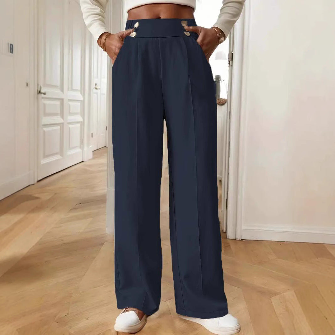 Elegant and airy high-waisted pants for women with wide legs and practical pockets Chic and Style