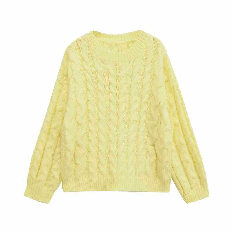 Damen weicher Strickpullover mit Zopfmuster Chic und Stil